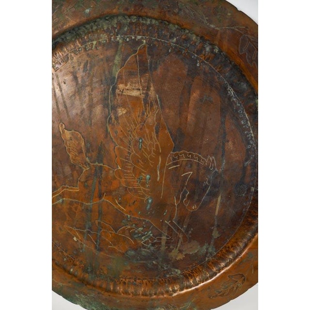 Copper Tray Charger Plate Pegasus Etching Large round solid copper charger/plate/tray Approximately 18in in diameter Heavy...