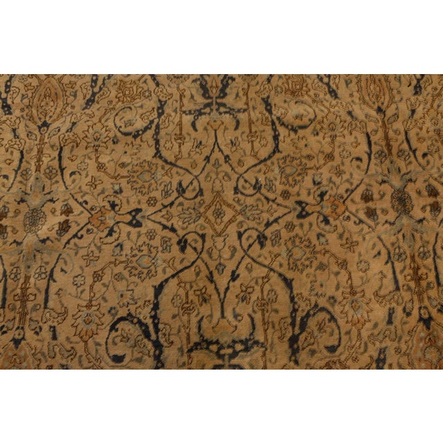 Authentic 19th Century Persian Tabriz Botanic Handmade Wool Rug For Sale In New York - Image 6 of 8