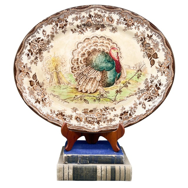 Elegant, English oval turkey platter dating to approximately the 1950s with the Royal Staffordshire Dinnerware by Clarice...
