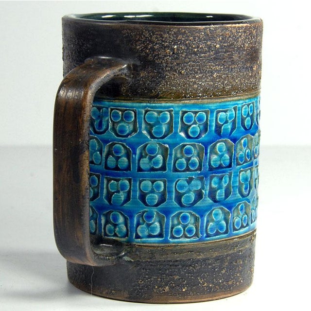 Ceramic Italian Rimini Blue Ceramic Mug by Aldo Londi for Bitossi, 1970s For Sale - Image 7 of 9