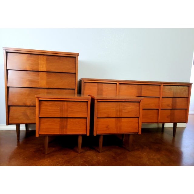 Ward Furniture Mfg Mid Century Louvered Highboy For Sale - Image 9 of 12