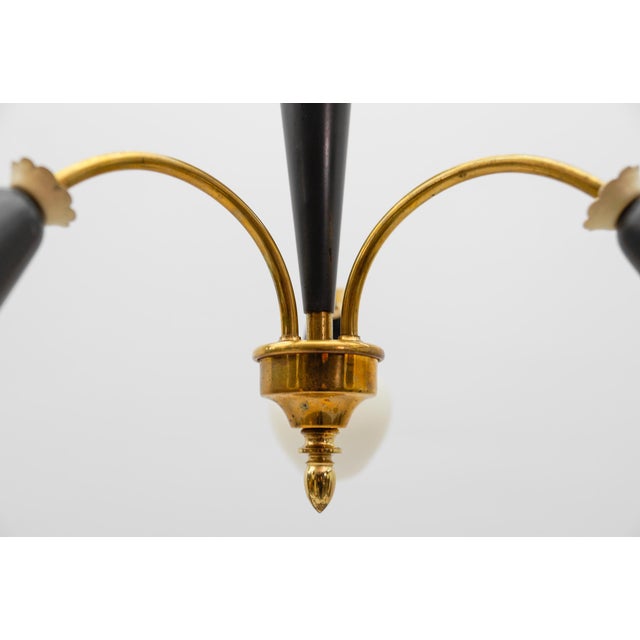 Mid-Century Modern Brass 3-Armed Sputnik Lamp, 1950s For Sale - Image 11 of 13