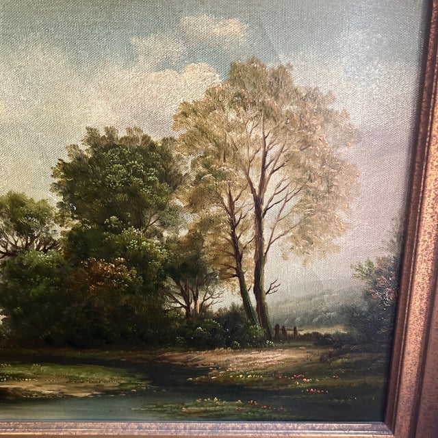 Paint 20 Th Century American School Oil on Canvas Landscape Signed Framed For Sale - Image 7 of 10