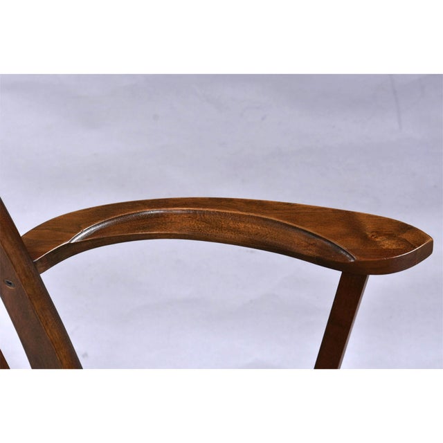 Green Henry P. Glass High Back Dining Chairs With Original Green Fabric For Sale - Image 8 of 15