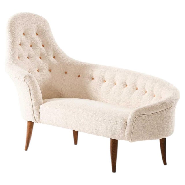 Wood Lustgården Daybed in Beech and Bouclé by Kerstin Hörlin-Holmquist, 1950s For Sale - Image 7 of 7