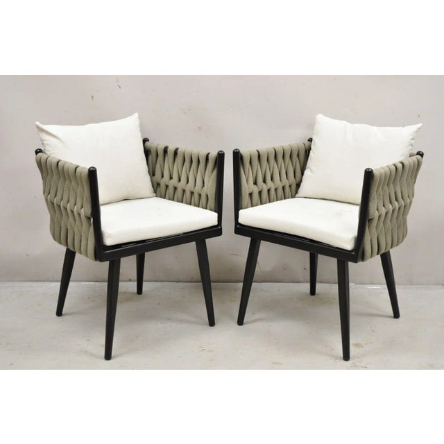 Rove Concepts Pierre Outdoor Dining Chair Aluminum Frame Woven Design - a Pair For Sale - Image 12 of 12