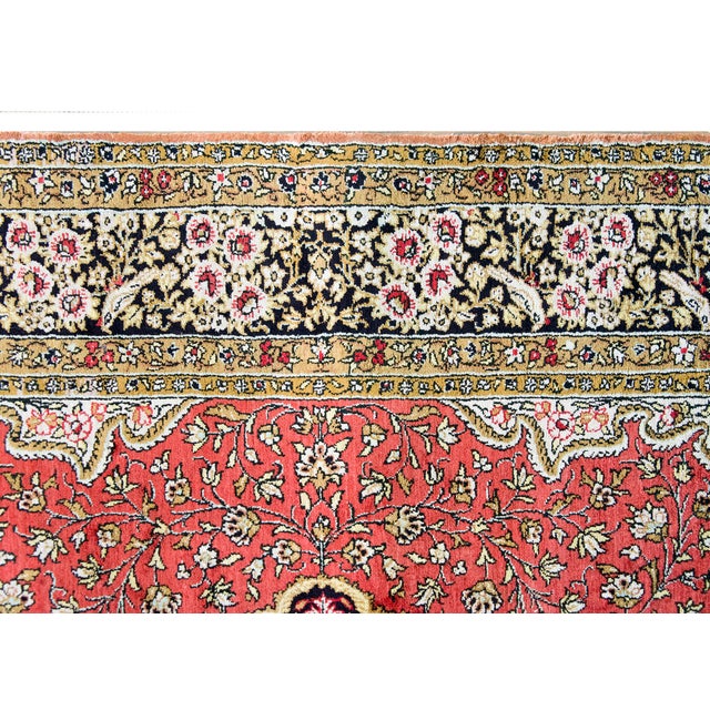 Red Late 20th Century Persian Silk Qum Rug For Sale - Image 8 of 13