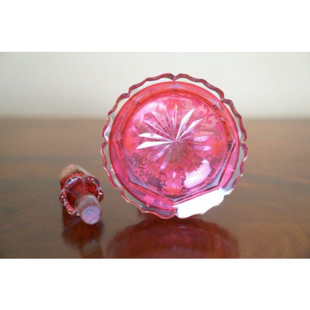 Ruby Red Antique Bohemian Cranberry Glass Enameled Perfume Bottle, 19th. Century For Sale - Image 8 of 8
