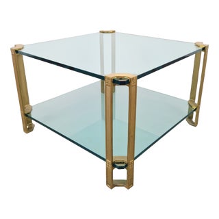 Regency Model T24 Coffee Table in Brass and Glass by Peter Ghyczy, 1970s For Sale