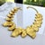 Contemporary Oscar De La Renta 22k Gold-Plated Pewter & Brass Ginkgo Leaf Statement Necklace For Sale - Image 3 of 13
