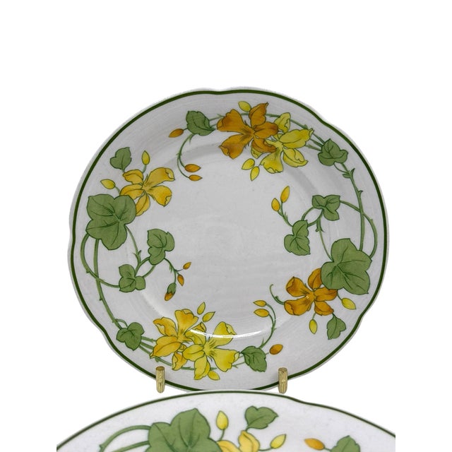 Mid-Century Modern Villeroy and Boch Geranium Bread and Butter Small Plates - A Set of 9 For Sale - Image 3 of 8