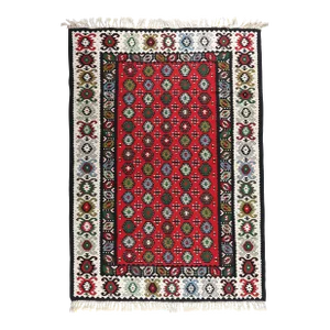 1960 Vintage Red Color Handmade Kilim