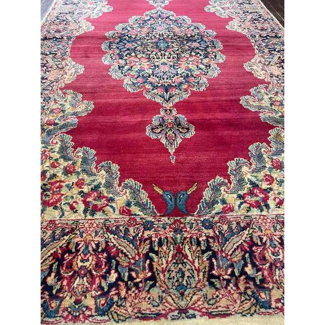 Textile Antique Persian Laver Kerman Rug, 4' X 7'2" For Sale - Image 7 of 11