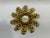 A splendid hand carved petite 10" diameter Florentine style Italian Giltwood Sunburst Wall Mirror, circa 1950s-70s. The...