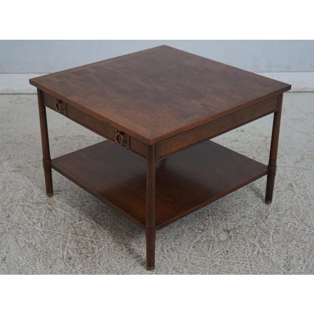 Mid-Century Modern Pair John Stuart Mid Century Modern Walnut End Tables For Sale - Image 3 of 18
