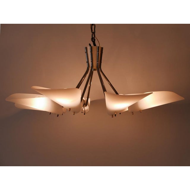 Metal 7-Armed Pendant Lamp, Germany, 1950s For Sale - Image 7 of 18