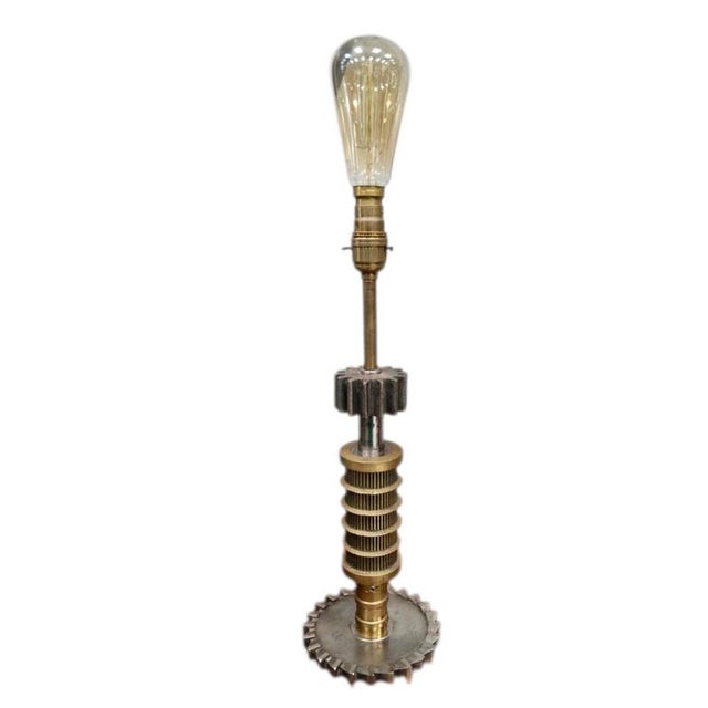Industrial Antique Industrial Sculptural Brass Candy Drop Roller Table Lamp, 1840 For Sale - Image 3 of 3