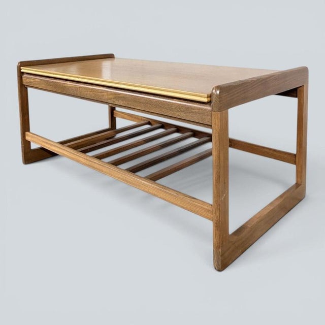 Wood Mid-Century Modern Teak Coffee Table with Magazine Rack, 1960s For Sale - Image 7 of 9