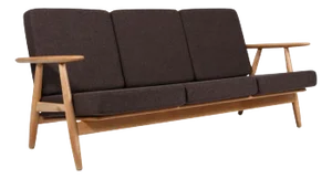 Three-Seat Sofa Model 240 in Oak & Wool attributed to Hans J. Wegner for Getama, 1970s