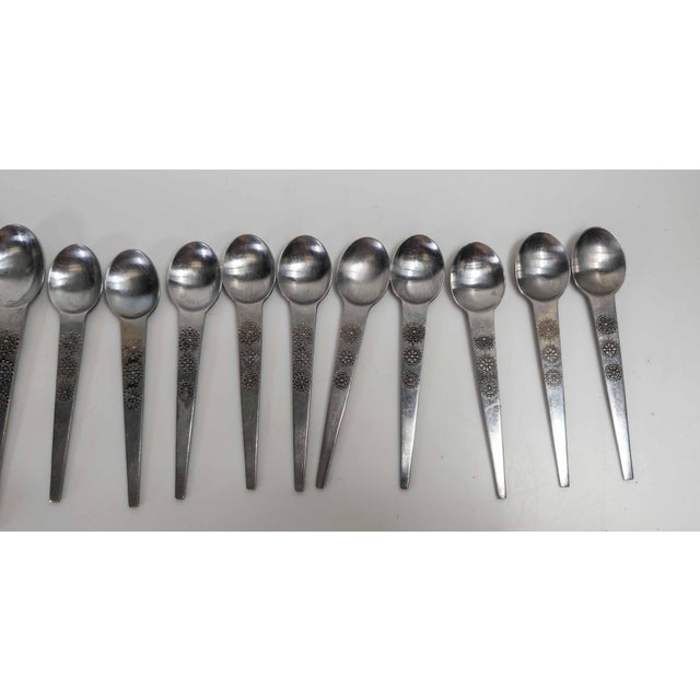 Mid-Century Modernist 38 Piece Stainless Steel Flatware Set in San Moritz for National For Sale - Image 9 of 18