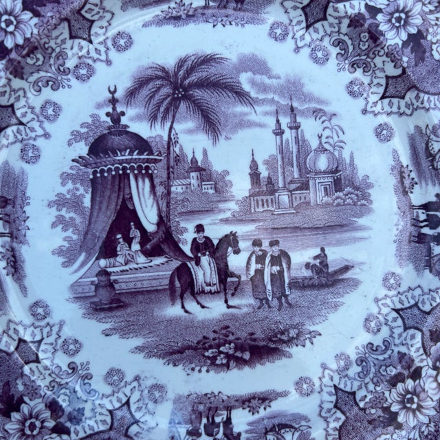American A Antique Staffordshire "Palestine" Purple Transfer Decorated Plate, 1830’s For Sale - Image 3 of 12
