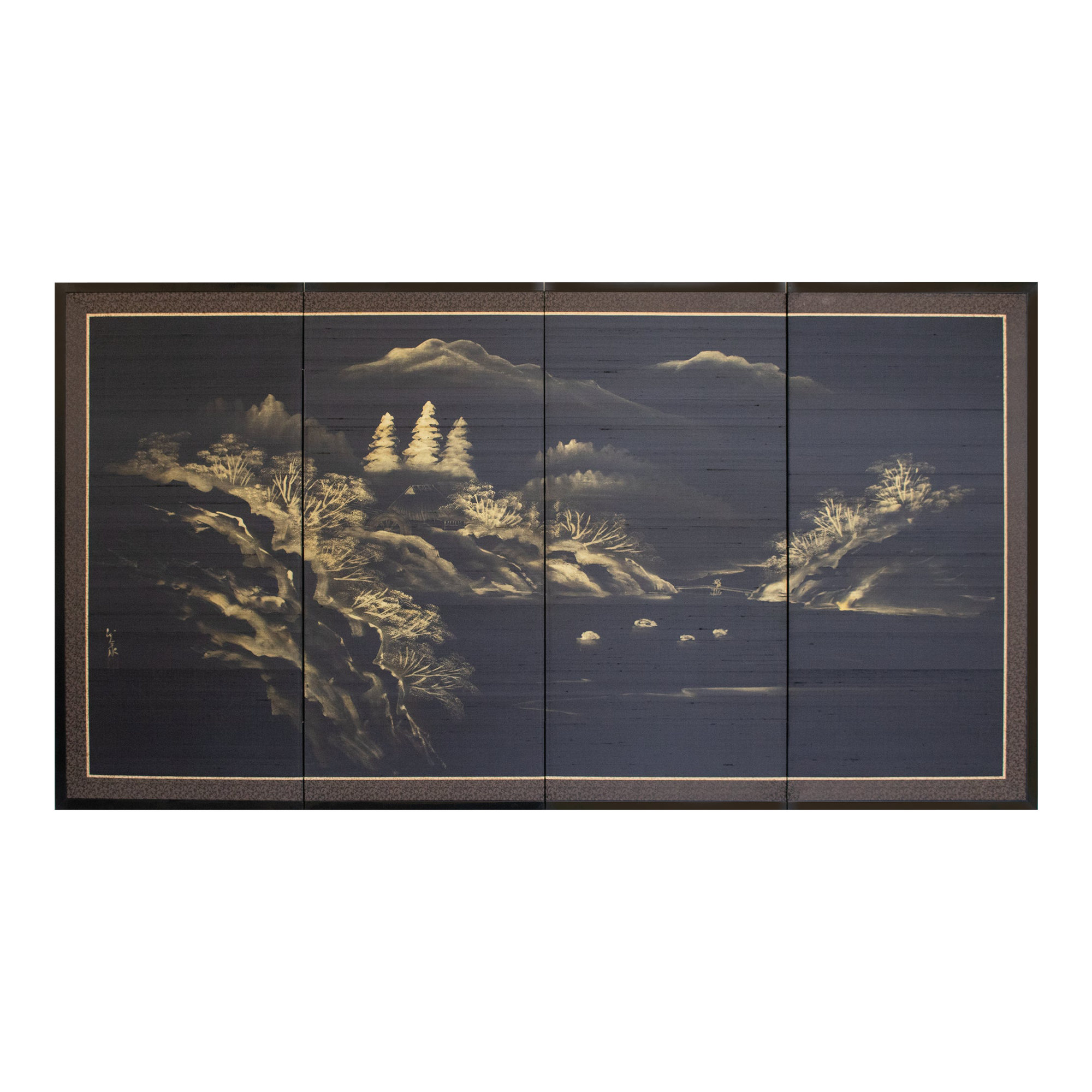 1960s Shōwa Era Japanese Byobu Screen 