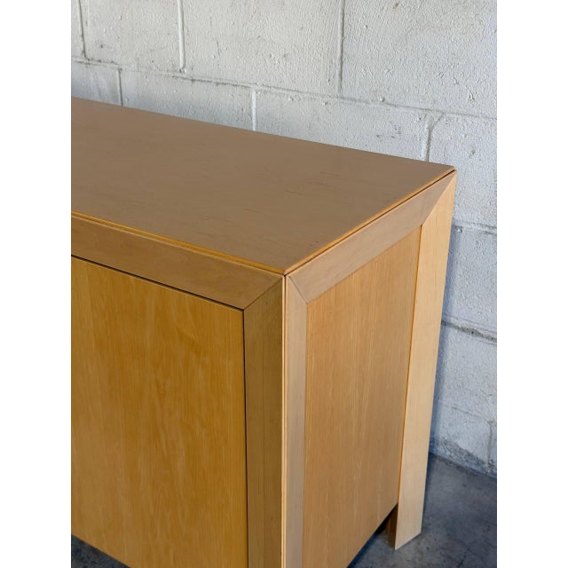 Mid 20th Century In Style of Skovby Blonde Maple 3-Door Сredenza With Hidden Drawer Danish Vintage Design For Sale - Image 5 of 12