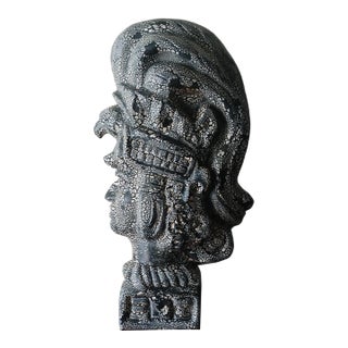 Late 20th Century Ancient Hawaiian Warrior Chief Vintage Ceramic Sculpture For Sale