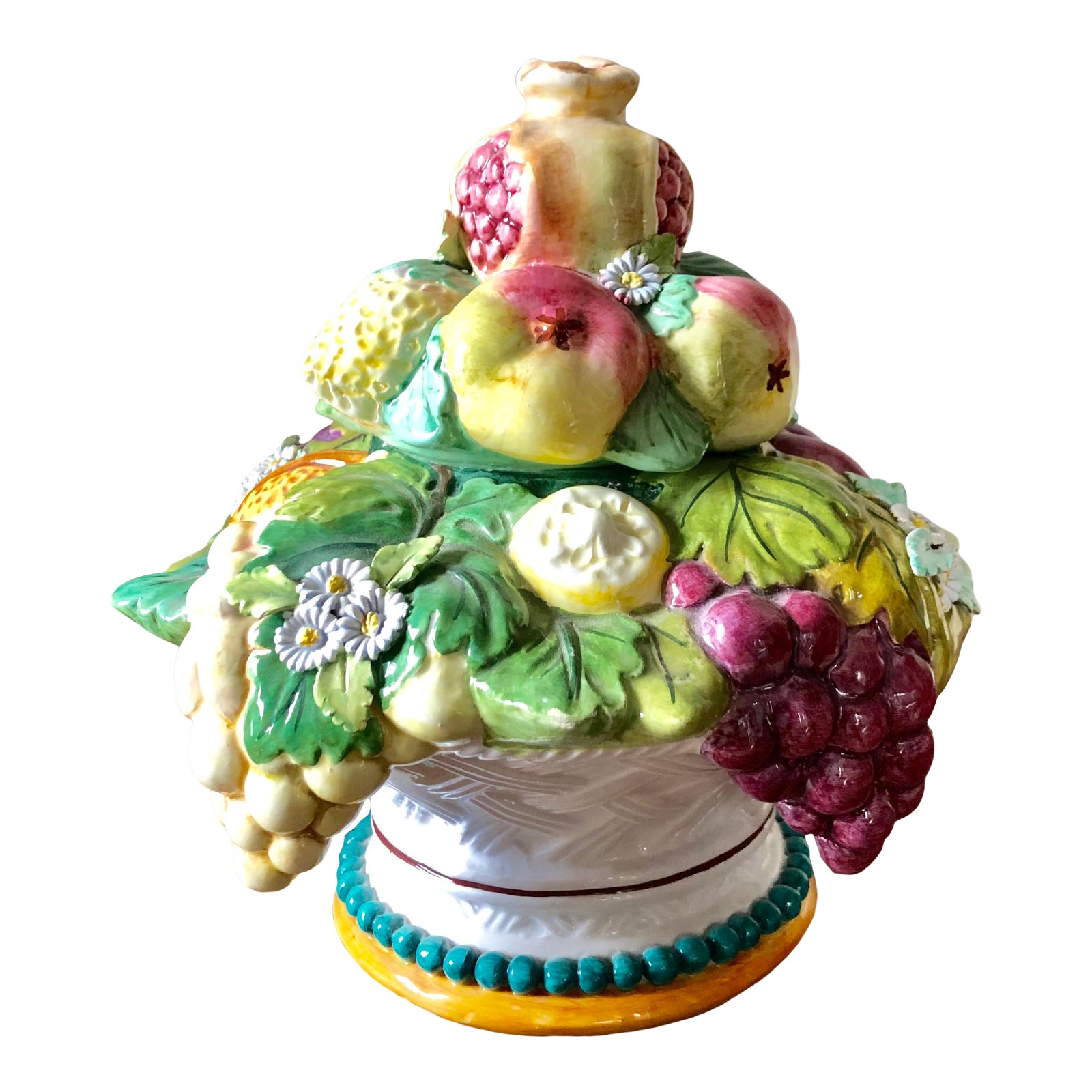 Vintage Italian Pottery Fruit Topiary Jar | Chairish