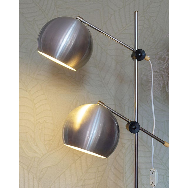 1970s Floor Lamp with Two Shades in Metal, Denmark, 1970s For Sale - Image 5 of 7