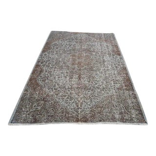 1960s 6x8 Drak Grey Vintage Anatolian Rug For Sale
