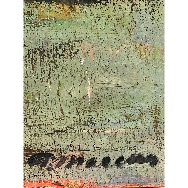 Alice Marcus " the Cockfight " Oil Painting on Canvas , Signed & Framed 1981 For Sale - Image 12 of 12