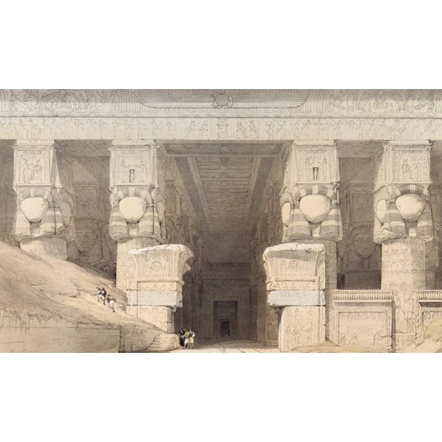 Realism Dendera, Egypt, Dec 7th, 1838: David Roberts ' 19th C. Duotone Lithograph, 1847 For Sale - Image 3 of 5