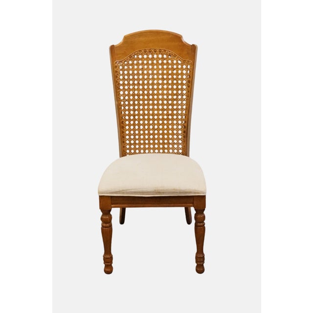Mediterranean Singer Furniture Solid Golden Oak Mediterranean Cane Back Dining Side Chair 505-07 For Sale - Image 3 of 11