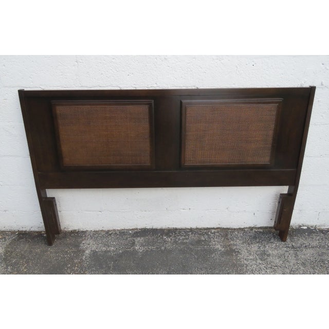 Brown Mid Century Modern Full Queen Size Headboard For Sale - Image 8 of 11