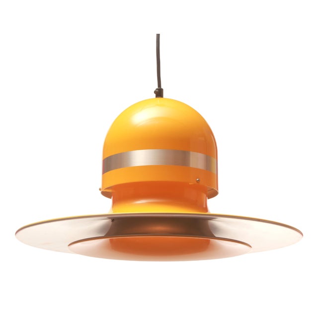 Space Age Yellow Pendant Lamp, 1975 For Sale