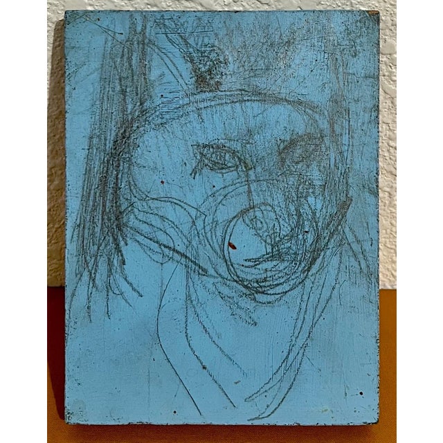 1960s Edward Avedisian, Mod Abstract Expressionist Modernist Oil Painting Dog Drawing Edward Avedisian For Sale - Image 5 of 6