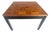 Parquetry Teak Top 28x28" Square Top Black Lacquer Top Side End Table MINT For Sale