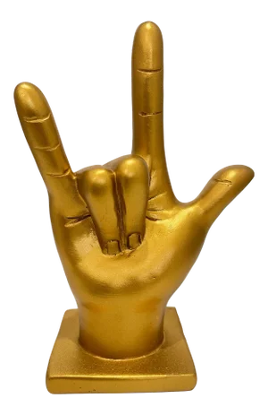 Pop Art I Love You-Hand Symbol Gold Tabletop Figurine