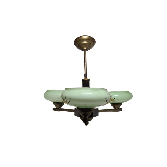 1970s Art Deco Style Bakelite Chandelier, Poland, 1950s For Sale - Image 5 of 15