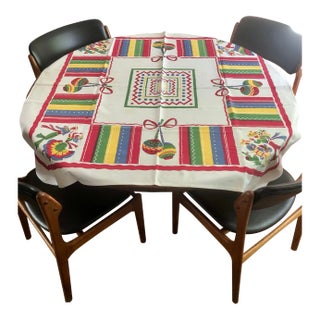 1940’s Vintage Mexican Theme Tablecloth For Sale