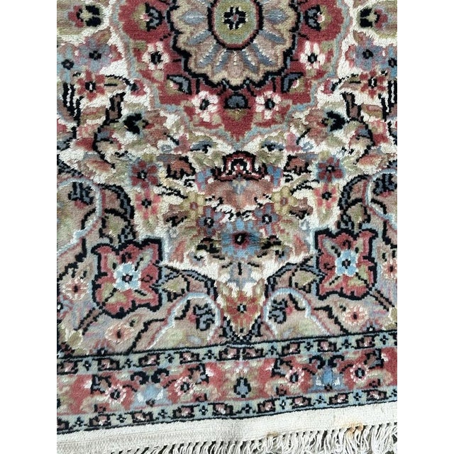 Little Vintage Silk and Wool Pakistani Rug from Bobyrugs, 1980s For Sale - Image 3 of 16
