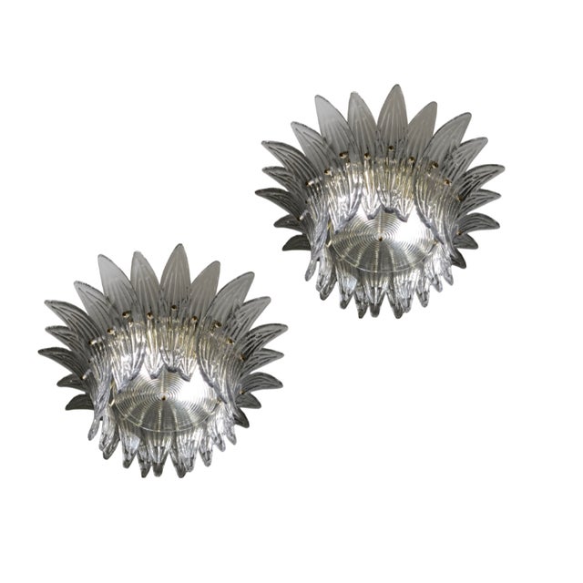 1950s Palmette Murano Glass Ceiling Lamp by Ercole Barovier for Barovier & Toso, 1950s For Sale - Image 5 of 6