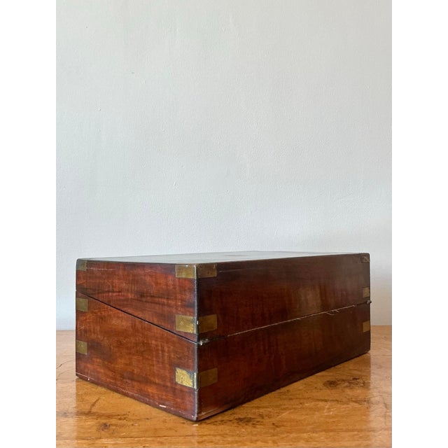 Brown Vintage Regency Georgian Travelers Writing Desk For Sale - Image 8 of 11