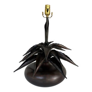 Agave Metal Sculpture Lamp Aged Bronze Finish For Sale