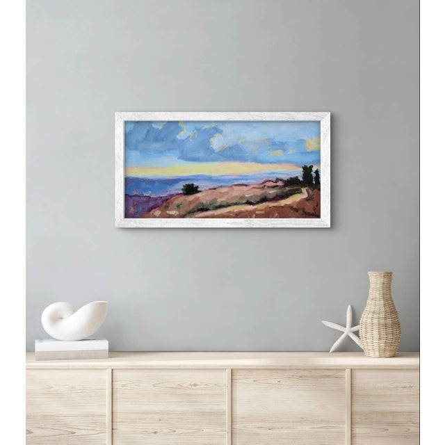 Blue Modern Impressionist Landscape Original Oil Art For Sale - Image 8 of 12