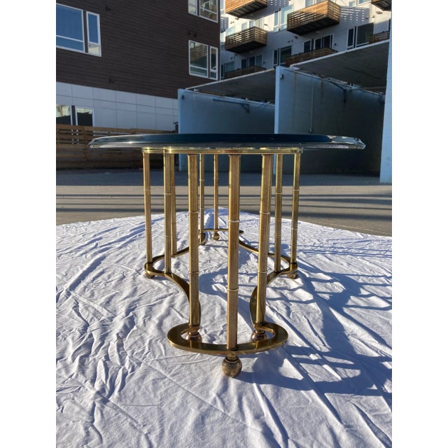 Mastercraft Mastercraft Brass "Race Track" Coffee Table in Faux Bamboo For Sale - Image 4 of 13