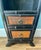 Vintage Ebonized Black Bamboo & Woven Rattan Two-Drawer Cabinet – Chinoiserie / British Colonial For Sale - Image 10 of 13