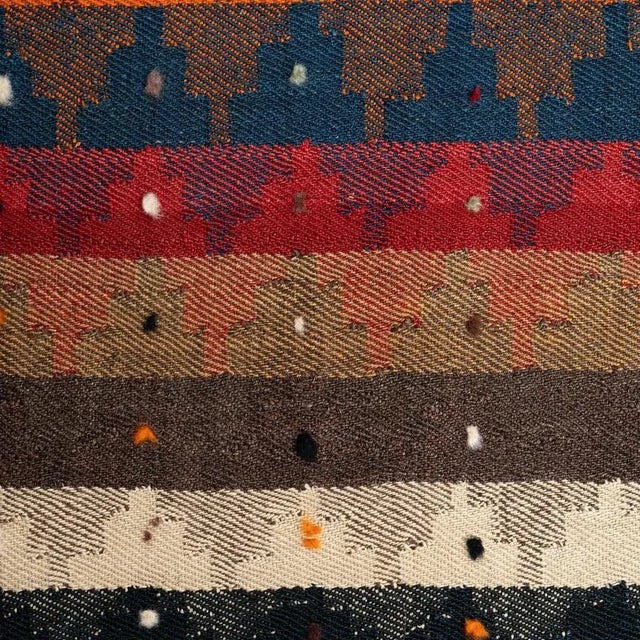 Gold Handmade Red Geometric Wool Kilim Rug, 1980s For Sale - Image 8 of 9