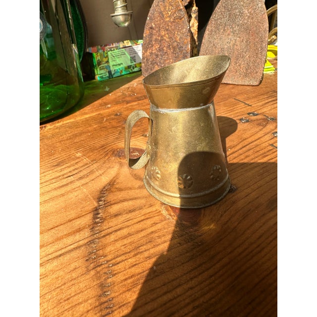 Boho Chic 1970s Small Brass Watering Can For Sale - Image 3 of 6